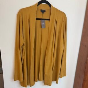 NWT J. Jill Mustard/Goldenrod Open Front Cardigan, Large